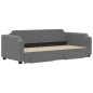 vidaXL Divano Letto Estraibile Cassetti Grigio Scuro 100x200cm Tessuto vidaXL Divano Letto Estraibile Cassetti Grigio Scuro 100x200cm Tessuto