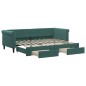 vidaXL Divano Letto Estraibile Cassetti Verde Scuro 80x200cm Velluto vidaXL Divano Letto Estraibile Cassetti Verde Scuro 80x200cm Velluto