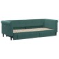 vidaXL Divano Letto Estraibile Cassetti Verde Scuro 80x200cm Velluto vidaXL Divano Letto Estraibile Cassetti Verde Scuro 80x200cm Velluto