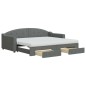 vidaXL Divano Letto Estraibile Cassetti Grigio Scuro 90x200cm Tessuto vidaXL Divano Letto Estraibile Cassetti Grigio Scuro 90x200cm Tessuto