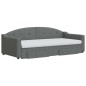 vidaXL Divano Letto Estraibile Cassetti Grigio Scuro 90x200cm Tessuto vidaXL Divano Letto Estraibile Cassetti Grigio Scuro 90x200cm Tessuto