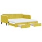 vidaXL Divano Letto Estraibile con Cassetti Giallo 100x200cm Velluto vidaXL Divano Letto Estraibile con Cassetti Giallo 100x200cm Velluto
