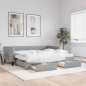 vidaXL Divano Letto Estraibile Cassetti Grigio Chiaro 90x200cm Tessuto vidaXL Divano Letto Estraibile Cassetti Grigio Chiaro 90x200cm Tessuto