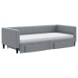vidaXL Divano Letto Estraibile Cassetti Grigio Chiaro 90x200cm Tessuto vidaXL Divano Letto Estraibile Cassetti Grigio Chiaro 90x200cm Tessuto