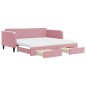 vidaXL Divano Letto Estraibile con Cassetti Rosa 100x200 cm Velluto