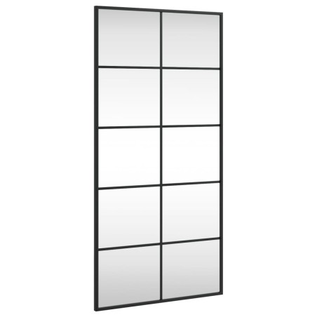 vidaXL Specchio da Parete Nero 50x100 cm Rettangolare in Ferro