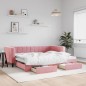 vidaXL Divano Letto Estraibile con Cassetti Rosa 90x200 cm Velluto vidaXL Divano Letto Estraibile con Cassetti Rosa 90x200 cm Velluto