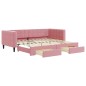vidaXL Divano Letto Estraibile con Cassetti Rosa 90x200 cm Velluto vidaXL Divano Letto Estraibile con Cassetti Rosa 90x200 cm Velluto