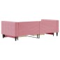 vidaXL Divano Letto Estraibile con Cassetti Rosa 90x200 cm Velluto vidaXL Divano Letto Estraibile con Cassetti Rosa 90x200 cm Velluto