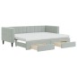 vidaXL Divano Letto Estraibile Cassetti Grigio Chiaro 80x200cm Velluto