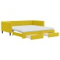 vidaXL Divano Letto Estraibile con Cassetti Giallo 100x200cm Velluto vidaXL Divano Letto Estraibile con Cassetti Giallo 100x200cm Velluto