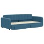 vidaXL Divano Letto Estraibile con Cassetti Blu 90x200 cm in Velluto vidaXL Divano Letto Estraibile con Cassetti Blu 90x200 cm in Velluto