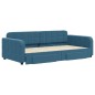 vidaXL Divano Letto Estraibile con Cassetti Blu 100x200 cm in Velluto