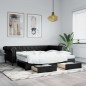 vidaXL Divano Letto Estraibile con Cassetti Nero 90x200 cm Similpelle vidaXL Divano Letto Estraibile con Cassetti Nero 90x200 cm Similpelle