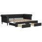 vidaXL Divano Letto Estraibile con Cassetti Nero 90x200 cm Similpelle vidaXL Divano Letto Estraibile con Cassetti Nero 90x200 cm Similpelle