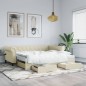 vidaXL Divano Letto Estraibile con Cassetti Crema 90x200 cm Similpelle vidaXL Divano Letto Estraibile con Cassetti Crema 90x200 cm Similpelle