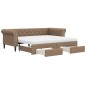 vidaXL Divano Letto Estraibile Cassetti Cappuccino 90x200cm Similpelle vidaXL Divano Letto Estraibile Cassetti Cappuccino 90x200cm Similpelle