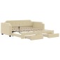 vidaXL Divano Letto Estraibile con Cassetti Crema 90x200 cm in Tessuto vidaXL Divano Letto Estraibile con Cassetti Crema 90x200 cm in Tessuto