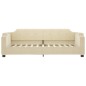 vidaXL Divano Letto Estraibile con Cassetti Crema 90x200 cm in Tessuto vidaXL Divano Letto Estraibile con Cassetti Crema 90x200 cm in Tessuto