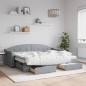 vidaXL Divano Letto Estraibile Cassetti Grigio Chiaro 80x200cm Tessuto vidaXL Divano Letto Estraibile Cassetti Grigio Chiaro 80x200cm Tessuto