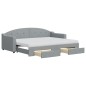 vidaXL Divano Letto Estraibile Cassetti Grigio Chiaro 80x200cm Tessuto vidaXL Divano Letto Estraibile Cassetti Grigio Chiaro 80x200cm Tessuto
