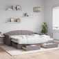 vidaXL Divano Letto Estraibile con Cassetti Tortora 90x200 cm Tessuto vidaXL Divano Letto Estraibile con Cassetti Tortora 90x200 cm Tessuto