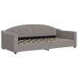 vidaXL Divano Letto Estraibile con Cassetti Tortora 90x200 cm Tessuto vidaXL Divano Letto Estraibile con Cassetti Tortora 90x200 cm Tessuto