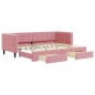 vidaXL Divano Letto Estraibile con Cassetti Rosa 80x200 cm Velluto