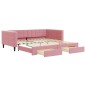 vidaXL Divano Letto Estraibile con Cassetti Rosa 100x200 cm Velluto vidaXL Divano Letto Estraibile con Cassetti Rosa 100x200 cm Velluto