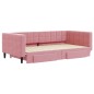 vidaXL Divano Letto Estraibile con Cassetti Rosa 100x200 cm Velluto vidaXL Divano Letto Estraibile con Cassetti Rosa 100x200 cm Velluto