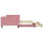 vidaXL Divano Letto Estraibile con Cassetti Rosa 100x200 cm Velluto vidaXL Divano Letto Estraibile con Cassetti Rosa 100x200 cm Velluto