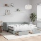 vidaXL Divano Letto Estraibile Cassetti Grigio Chiaro 90x190cm Velluto vidaXL Divano Letto Estraibile Cassetti Grigio Chiaro 90x190cm Velluto