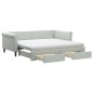 vidaXL Divano Letto Estraibile Cassetti Grigio Chiaro 90x190cm Velluto vidaXL Divano Letto Estraibile Cassetti Grigio Chiaro 90x190cm Velluto