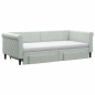 vidaXL Divano Letto Estraibile Cassetti Grigio Chiaro 90x190cm Velluto vidaXL Divano Letto Estraibile Cassetti Grigio Chiaro 90x190cm Velluto