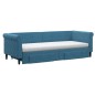 vidaXL Divano Letto Estraibile con Cassetti Blu 80x200 cm in Velluto vidaXL Divano Letto Estraibile con Cassetti Blu 80x200 cm in Velluto