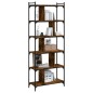 vidaXL Libreria Rovere Fumo 6 Ripiani 76x32x192 cm Legno Multistrato vidaXL Libreria Rovere Fumo 6 Ripiani 76x32x192 cm Legno Multistrato