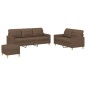 vidaXL Set di Divani 3 pz con Cuscini Marrone in Tessuto vidaXL Set di Divani 3 pz con Cuscini Marrone in Tessuto