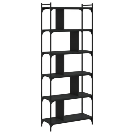 vidaXL Libreria Nera 6 Ripiani 76x32x192 cm Legno Multistrato