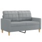 vidaXL Set di Divani 4 pz con Cuscini Grigio Chiaro in Tessuto vidaXL Set di Divani 4 pz con Cuscini Grigio Chiaro in Tessuto