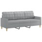 vidaXL Set di Divani 4 pz con Cuscini Grigio Chiaro in Tessuto vidaXL Set di Divani 4 pz con Cuscini Grigio Chiaro in Tessuto