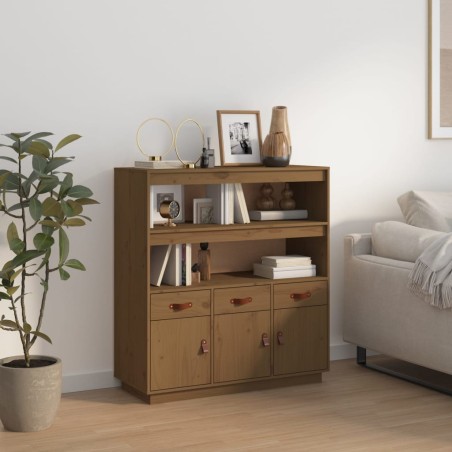 Credenza Miele 100x40x108,5 cm in Legno Massello di Pino