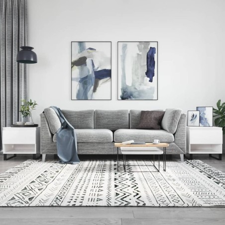 vidaXL Tavolini Salotto 2pz Bianco Lucido 50x46x50cm Legno Multistrato