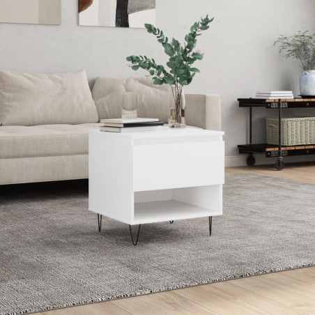 vidaXL Tavolino da Salotto Bianco 50x46x50 cm in Legno Multistrato