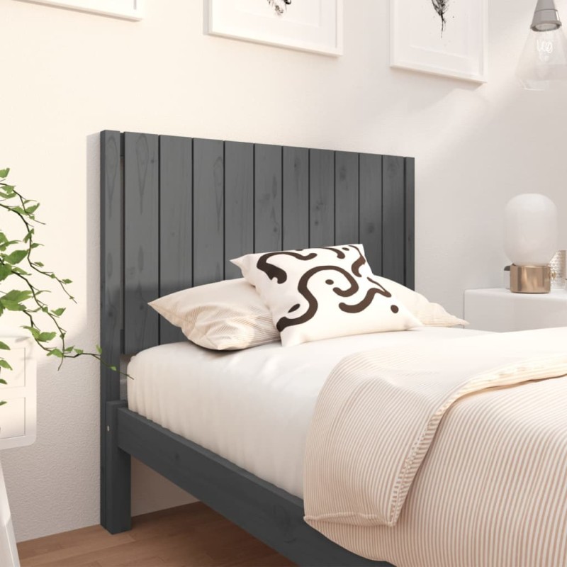 Testiera per Letto Grigia 105,5x4x100 cm Legno Massello di Pino Testiera per Letto Grigia 105,5x4x100 cm Legno Massello di Pino