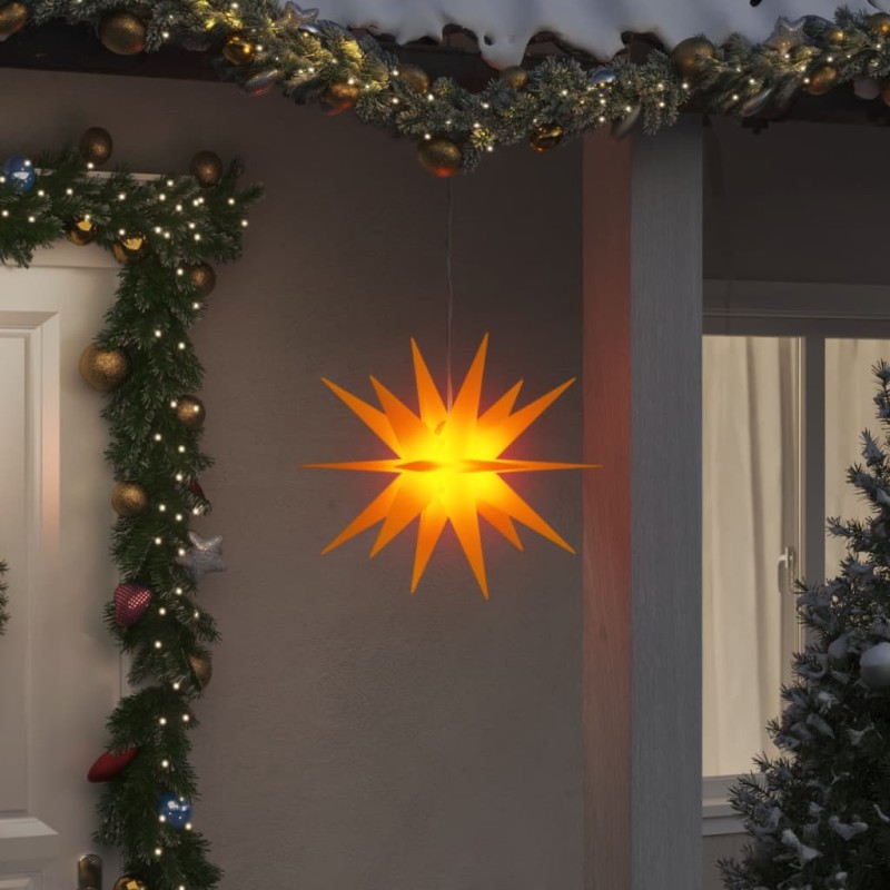 vidaXL Illuminazione Stella Moravia con LED Pieghevole Gialla 43cm vidaXL Illuminazione Stella Moravia con LED Pieghevole Gialla 43cm