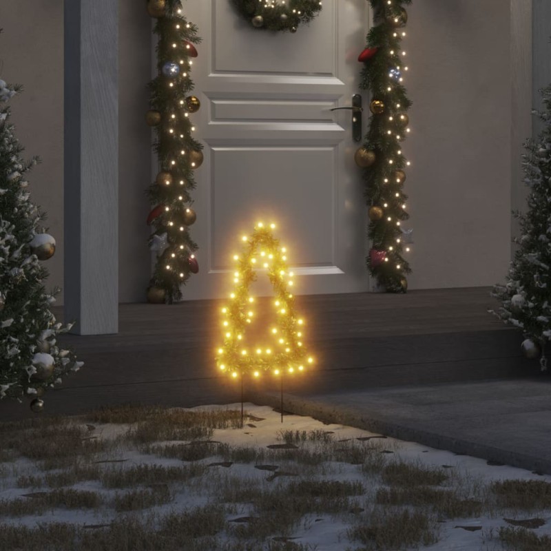 vidaXL Decorazioni Luminose Natalizie Picchetti 3pz Albero 50LED 30cm vidaXL Decorazioni Luminose Natalizie Picchetti 3pz Albero 50LED 30cm