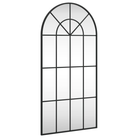 vidaXL Specchio da Parete Nero 50x100 cm Arco in Ferro