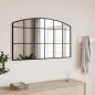 vidaXL Specchio da Parete Nero 100x60 cm Arco in Ferro vidaXL Specchio da Parete Nero 100x60 cm Arco in Ferro