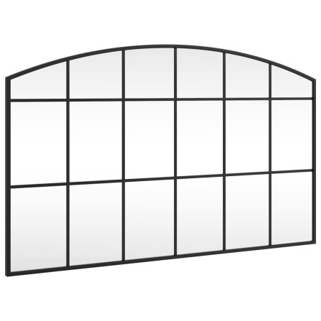 vidaXL Specchio da Parete Nero 100x60 cm Arco in Ferro