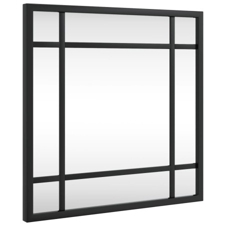 vidaXL Specchio da Parete Nero 30x30 cm Quadrato in Ferro